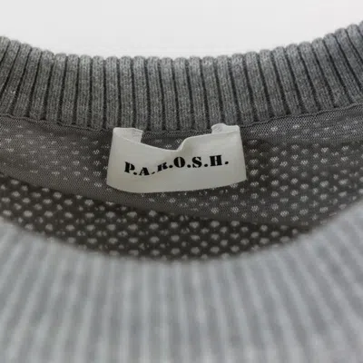P.a.r.o.s.h Cobalt Grey Knit T-shirt In Metallic