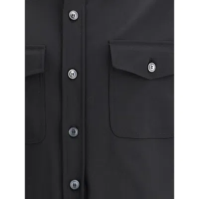 Cruna Osaka Patch-pockets Button-down Shirt In Black