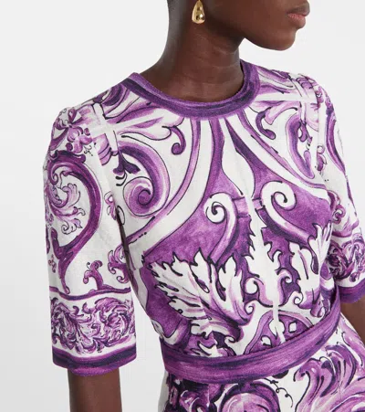 Dolce & Gabbana Majolica Print Mini Dress In Multi