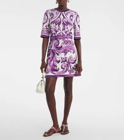 Dolce & Gabbana Majolica Print Mini Dress In Multi