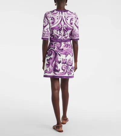Dolce & Gabbana Majolica Print Mini Dress In Multi