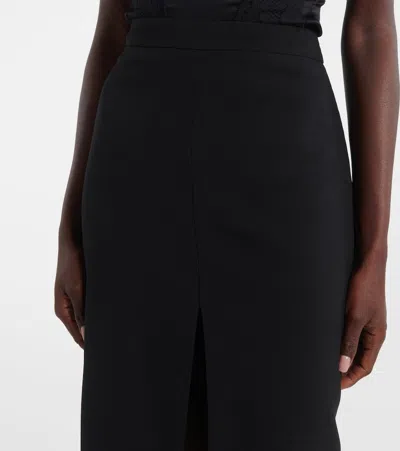 Dolce & Gabbana Dolce&gabbana Black Wool Blend Midi Pencil Skirt