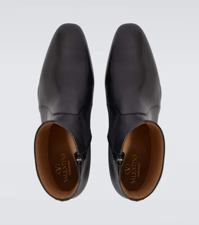 Valentino Garavani Pat Ankle Boots In Black