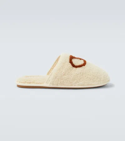 Valentino Garavani Ta Chambre Leather Slippers In Multi