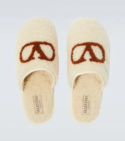 Valentino Garavani Ta Chambre Leather Slippers In Multi