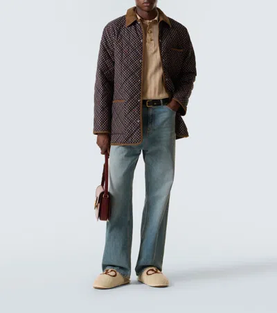 Valentino Garavani Ta Chambre Leather Slippers In Multi