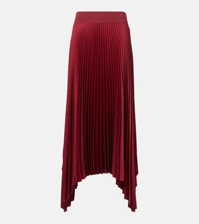 Joseph Pleated Asymmetric-hem Skirt In Brown