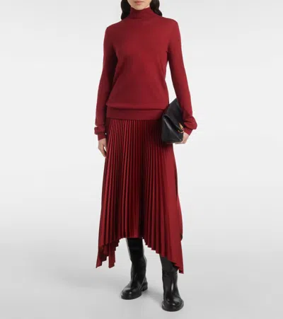 Joseph Pleated Asymmetric-hem Skirt In Brown