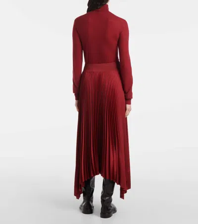 Joseph Pleated Asymmetric-hem Skirt In Brown