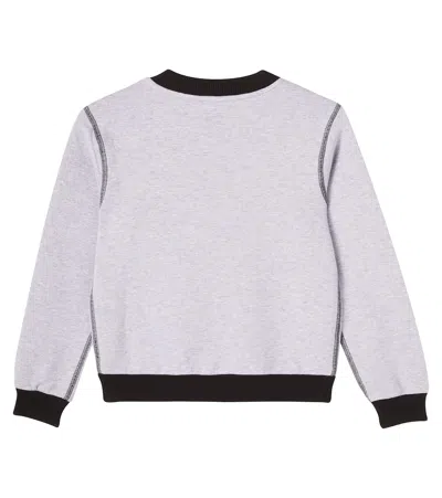 Dolce & Gabbana Logo Cotton Fleece Sweatshirt In Blue