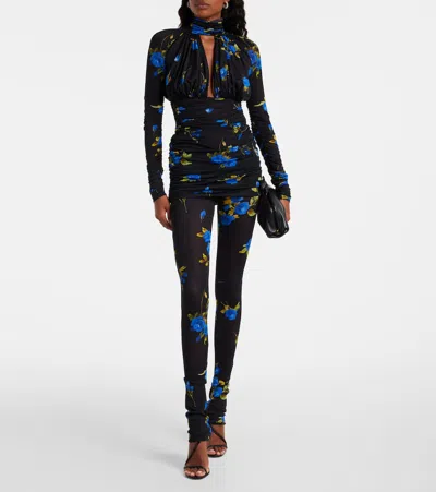 Blumarine Print Jersey Top In Multi