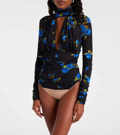 Blumarine Print Jersey Top In Multi