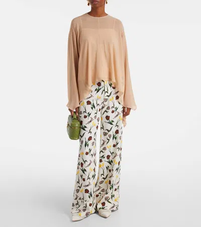 Marni Solid-color Long-sleeve Top In Brown
