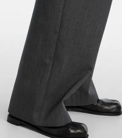 Jw Anderson J. W. Anderson Fold-over Design Grey Wool Trousers In Gray