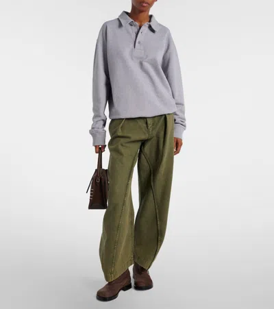 Jw Anderson J. W. Anderson Mid-rise Trousers With Pleats In Green