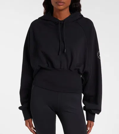 Adidas By Stella Mccartney Adidas By Stella Mc Cartney Organic Cotton Cropped Hoodie In Black