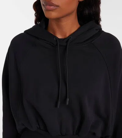 Adidas By Stella Mccartney Adidas By Stella Mc Cartney Organic Cotton Cropped Hoodie In Black
