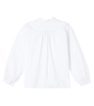 Bonpoint Cotton Bib-collar Shirt In White