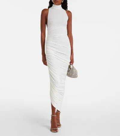 Jacquemus Asymmetric Hem Sleeveless High Neck Dress In White