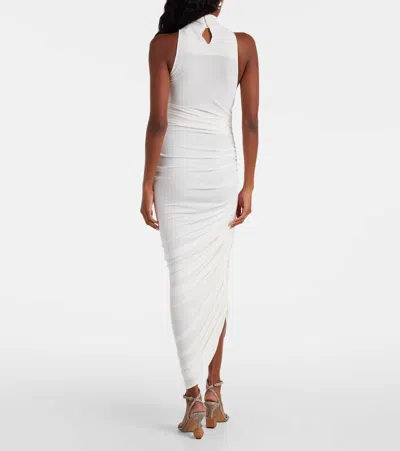 Jacquemus Asymmetric Hem Sleeveless High Neck Dress In White