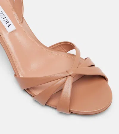 Aquazzura 50mm Tati Nappa Leather Halter Sandals In Brown