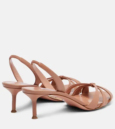 Aquazzura 50mm Tati Nappa Leather Halter Sandals In Brown