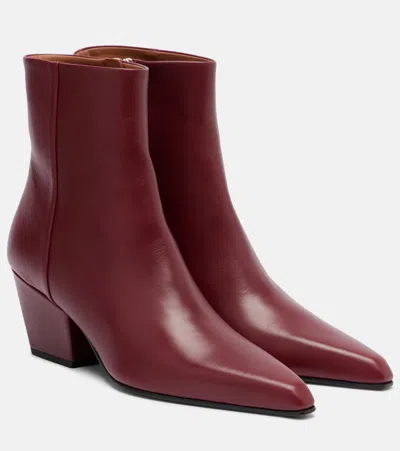 Paris Texas Ankle Boots In Rouge Noir Calf Leather In Burgundy
