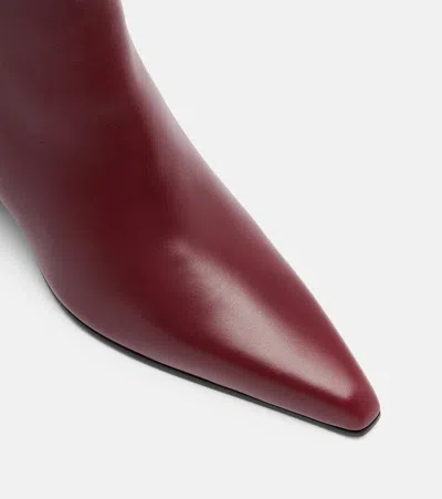 Paris Texas Ankle Boots In Rouge Noir Calf Leather In Burgundy