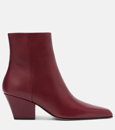 Paris Texas Ankle Boots In Rouge Noir Calf Leather In Burgundy