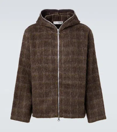 Our Legacy Textured Full Zip Hood Sweatshirt With Cozy Hood In Multi