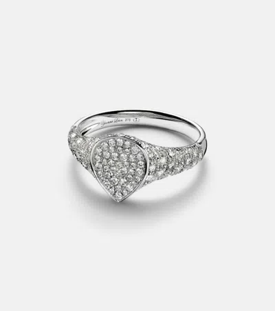 Yvonne Léon Mini 9kt White Gold Ring With Diamonds In White