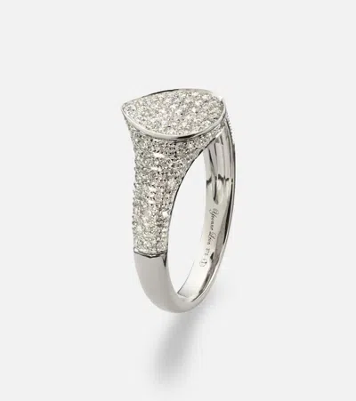 Yvonne Léon Mini 9kt White Gold Ring With Diamonds In White