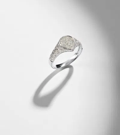 Yvonne Léon Mini 9kt White Gold Ring With Diamonds In White