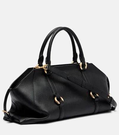 Alexander Mcqueen Mcqueen Medium Farringdon Leather Satchel In Black