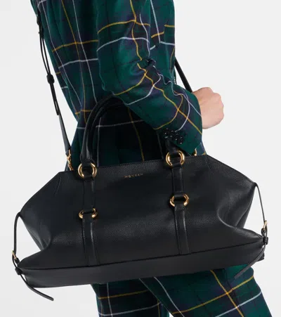 Alexander Mcqueen Mcqueen Medium Farringdon Leather Satchel In Black