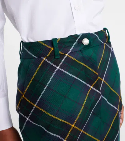 Alexander Mcqueen Alexander Mc Queen Flared Skirt In Wool Tartan In Green