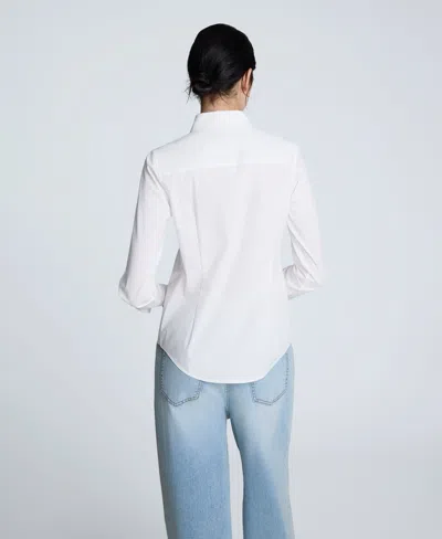 Kenneth Cole Poplin Button Front Shirt In White