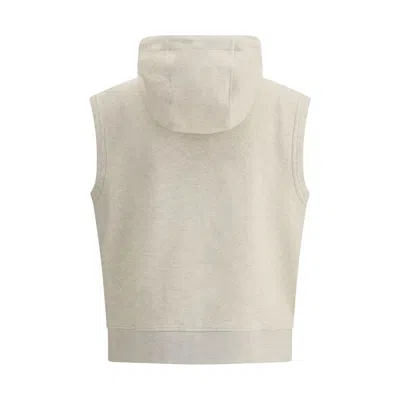 Fendi Felpa In Misto Cotone Stretch Crema Mealngè  Uomo In Multi