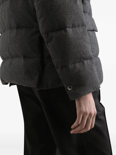 Dolce & Gabbana Quilted Down Jacket In Gray