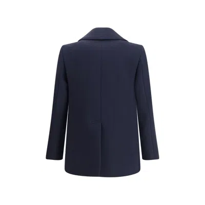 Givenchy Men Double-breasted Coat In Blue