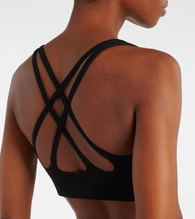 Adidas By Stella Mccartney Logo Padded Sports Bra In Black