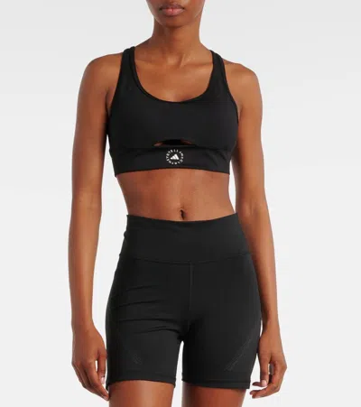 Adidas By Stella Mccartney Logo Padded Sports Bra In Black
