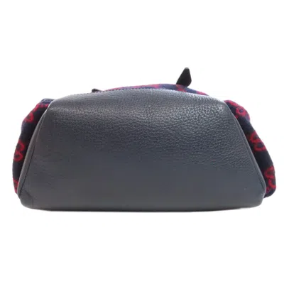 Pre-owned Gucci Navy Red Color Wool Backpack ()