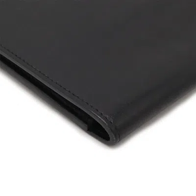 Pre-owned Hermes Black Evergrain Leather Long Wallet (bi-fold) ()