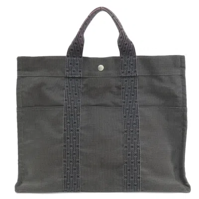 Pre-owned Hermes Her Line Gray Canvas Tote Bag ()