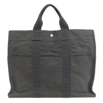 Pre-owned Hermes Her Line Gray Canvas Tote Bag ()