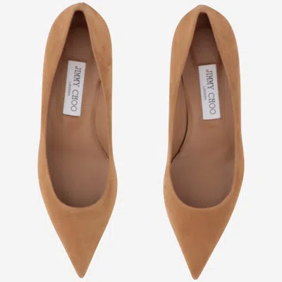 Jimmy Choo Décolleté Amelia In Suede Color Toffee In Brown