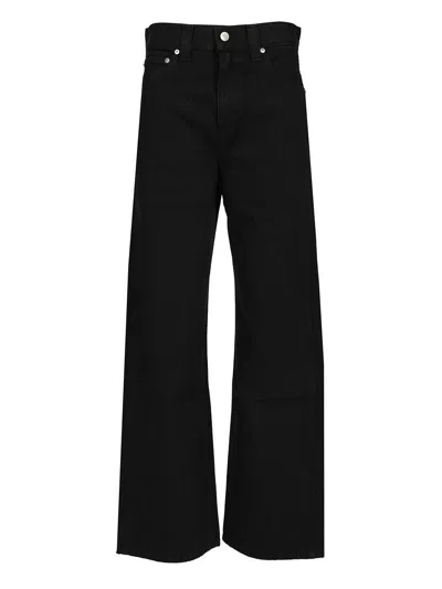 Khaite Bacall Low Rise Straight Jeans In Black