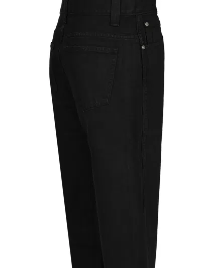 Khaite Bacall Low Rise Straight Jeans In Black