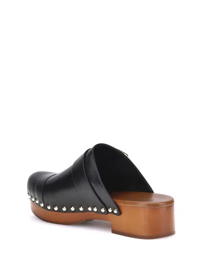 Chloé Chloè Jeannette Leather Clogs In Black